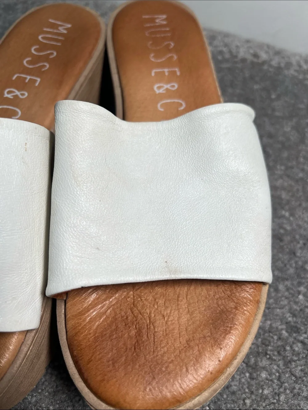 Musse & Cloud Platform Slip On Sandals Leather size EU 37 US 6.5